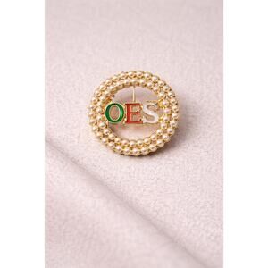 Order of the Eastern Star OES Pearl Brooch Pin